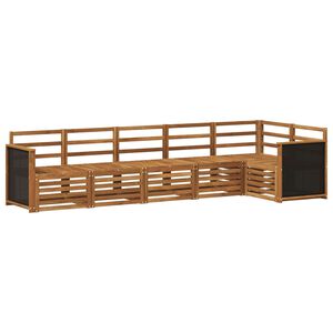 vidaXL Sectional Sofa Set 5 pcs Natural Solid Acacia Wood