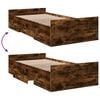 vidaXL Bed Frame with Drawers without Mattress Smoked Oak 100x200 cm