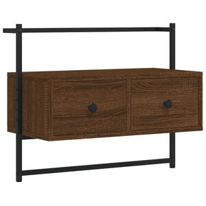 vidaXL TV Cabinet Wall-mounted Brown Oak 60.5x30x51 cm Engineered Wood