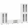 vidaXL TV Cabinet Set FLORIN 3 pcs High Gloss White Engineered Wood
