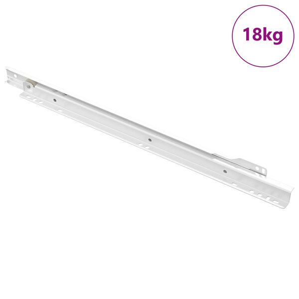 vidaXL Drawer Slide 55 pcs White Steel