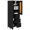 vidaXL Highboard with Drawer 2 pcs Black Oak Engineered Wood