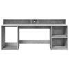 vidaXL Desk with LED Lights Concrete Grey 200x55x91 cm Engineered Wood