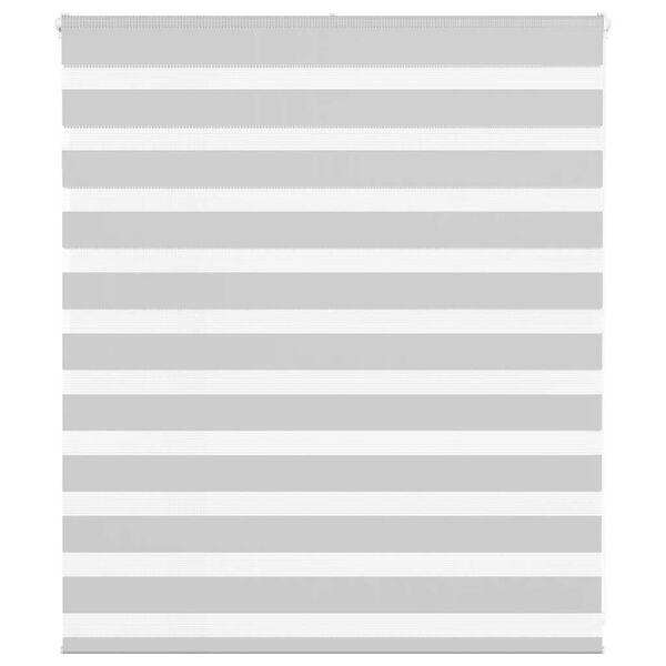 vidaXL Zebra Blind Light Grey 125x100 cm Fabric Width 120.9 cm Polyester