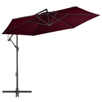 vidaXL Cantilever Umbrella with Aluminium Pole Bordeaux Red 300 cm