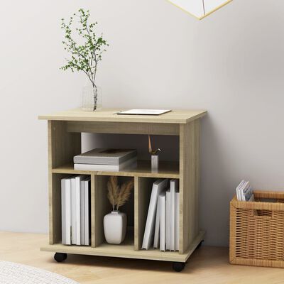 vidaXL Rolling Cabinet Sonoma Oak 60x45x60 cm Engineered Wood