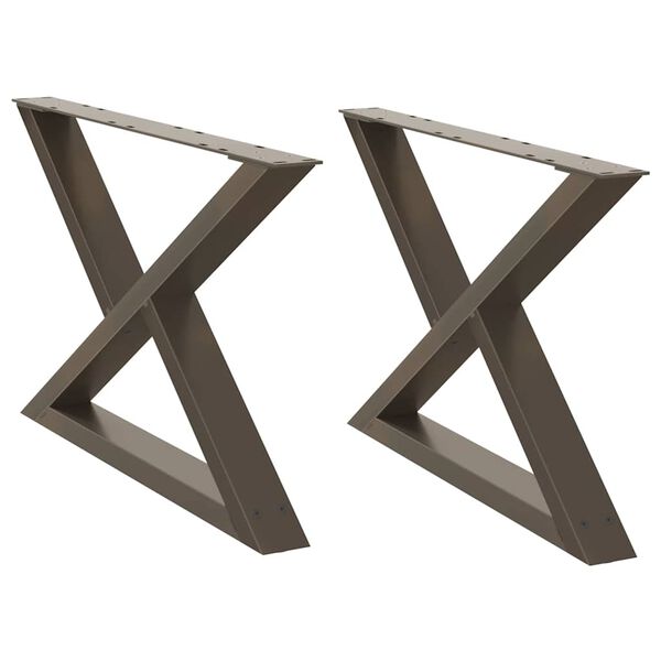 vidaXL Coffee Table Legs 2 pcs Natural Steel 70x(42-43.3) cm Steel