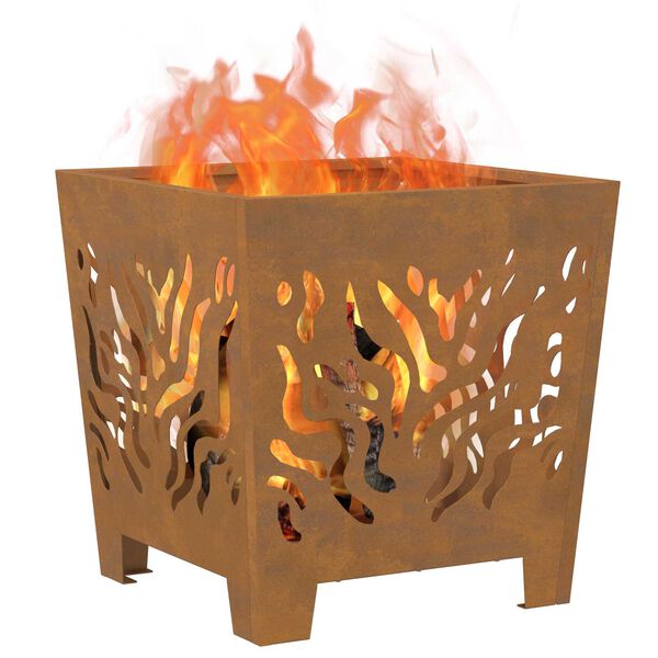 vidaXL Fire Pit Brown 40 x 40 x 40 cm Steel