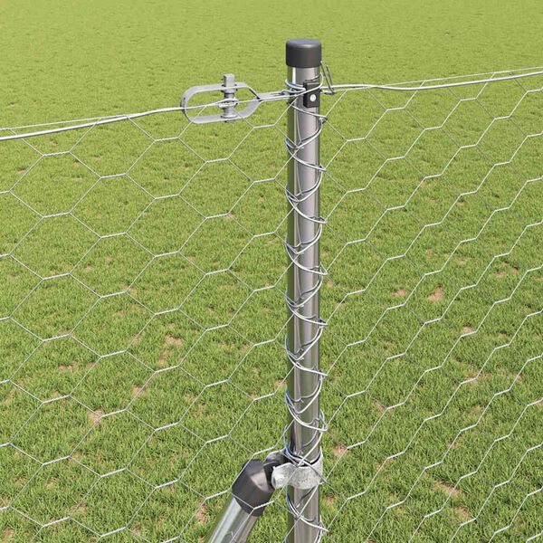 vidaXL Fence Post Silver 25 x 1.5 m (50 mm mesh) Steel