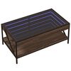 vidaXL Coffee Table with Infinity LED Brown Oak 90x50x38 cm
