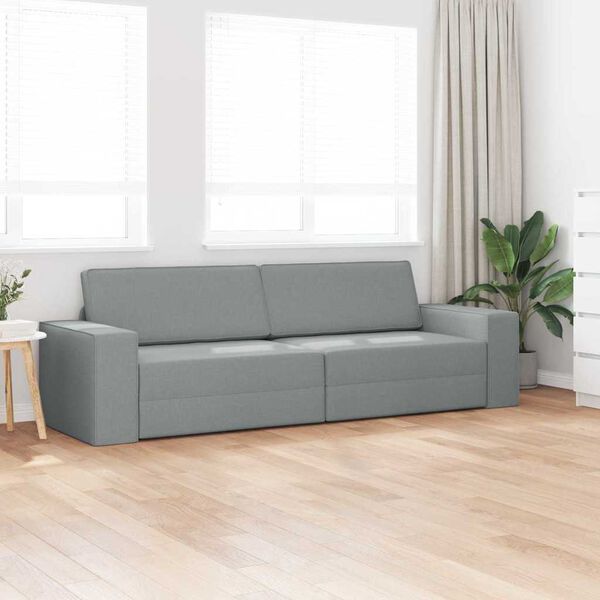 vidaXL Sofa Bed Light Grey 245 x 78 x 77 cm Velvet