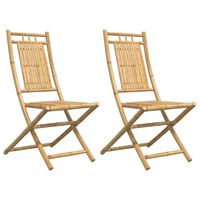 vidaXL Folding Garden Chairs 2 pcs 46x66x99 cm Bamboo