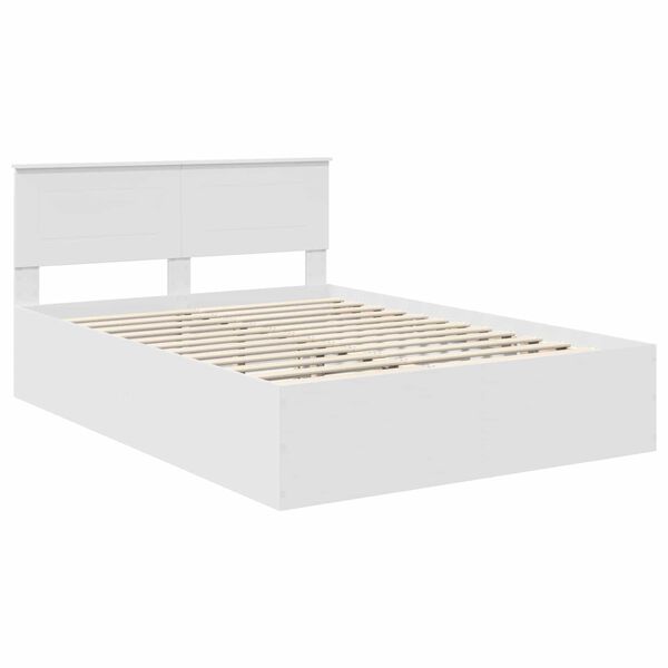 vidaXL Bed Frame with Headboard White 150 x 200 cm Engineered Wood