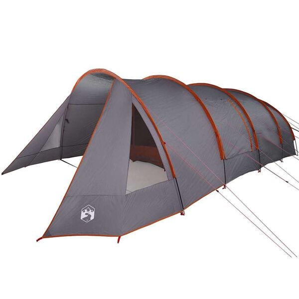 vidaXL Tunnel Tent with Roof Grey and Orange 890 x 470 x 220 cm