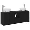 vidaXL Bathroom Cabinet Set 3 pcs Black 49.5 x 41 x 64.5 cm
