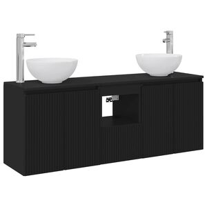 vidaXL Bathroom Cabinet Set 3 pcs Black 49.5 x 41 x 64.5 cm