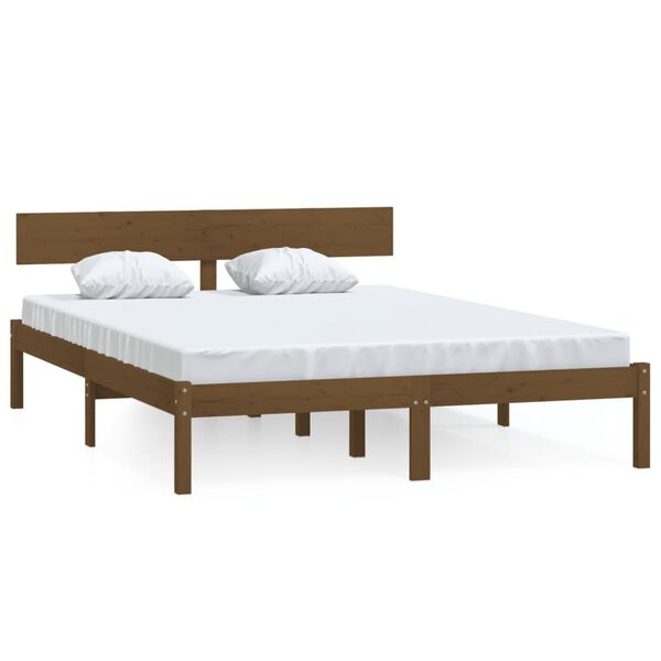 vidaXL Bed Frame without Mattress Honey Brown Solid Wood 120x200 cm