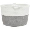 vidaXL Laundry Basket Grey and White &Oslash;60x36 cm Cotton