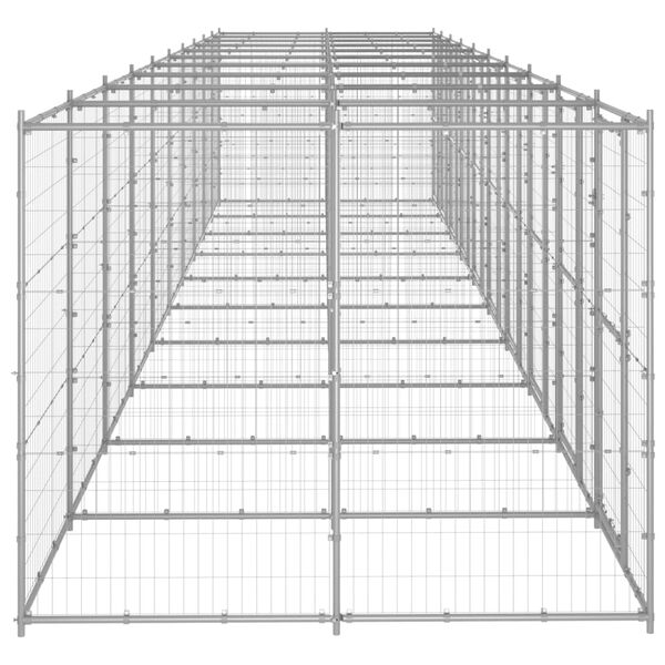 vidaXL Outdoor Dog Kennel Galvanised Steel 24.2 m&sup2;