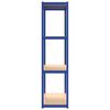 vidaXL 4-Layer Shelves 2 pcs Blue Steel&Engineered Wood