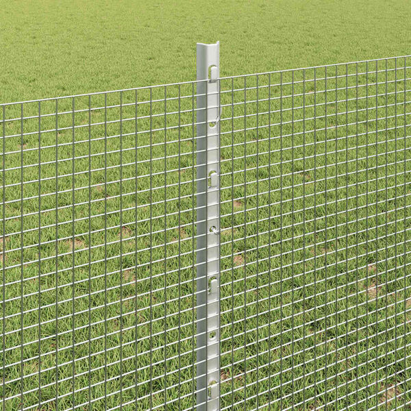 vidaXL Fence with Post Silver 0.8 x 10 m Steel