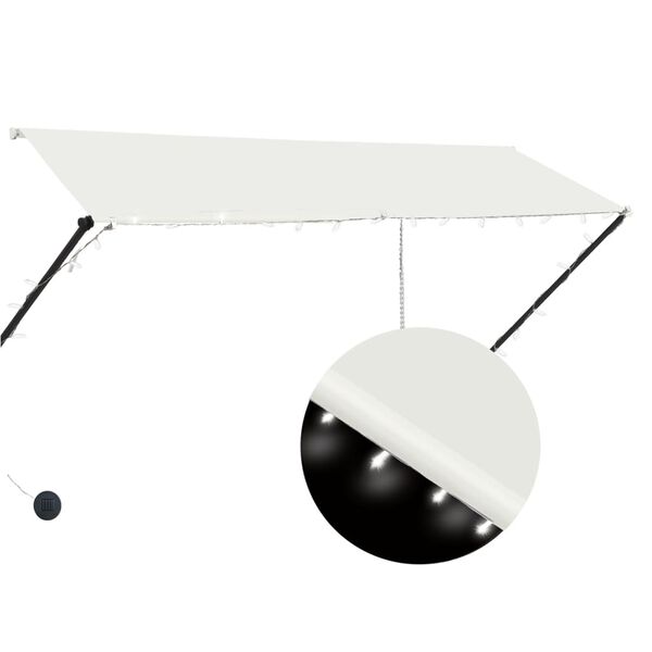 vidaXL Retractable Awning with LED 300x150 cm Cream