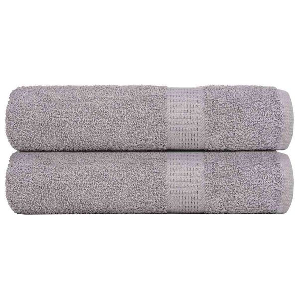 vidaXL Hand Towels "FROGN" 2 pcs Grey 50x100 cm 360 gsm