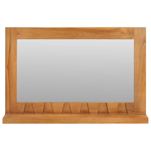 vidaXL Wall Mirror with Shelf 60x12x40 cm Solid Teak Wood
