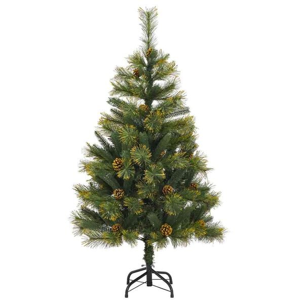 vidaXL Artificial Hinged Christmas Tree with Cones Green 150 cm