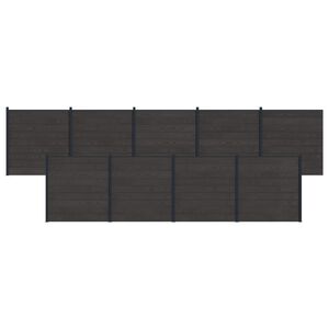 vidaXL Fence Panel 9 pcs WPC and Aluminium Black