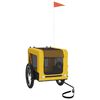 vidaXL Pet Bike Trailer Yellow and Black Oxford Fabric&Iron