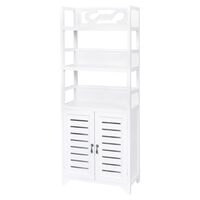 vidaXL Display Cabinet White 46x24x140 cm Solid Wood Paulownia