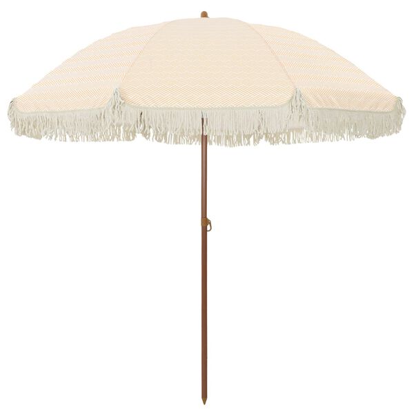 vidaXL Beach Parasol Yellow and White 205 x 205 x 210 cm