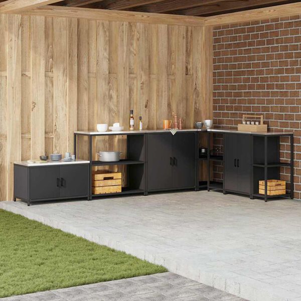 vidaXL Kitchen Storage with Shelf Olive Green 90 x 50 x 53 cm Steel