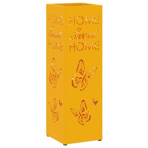 vidaXL Rain Umbrella Stand Mustard 15.5 x 15.5 x 49 cm Steel