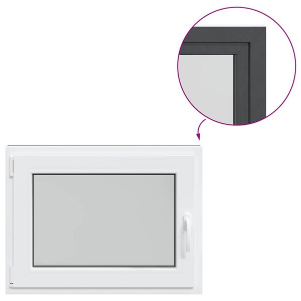 vidaXL Basement Window "RISOR" 80x50 cm Tilt&Turn DIN Left Anthracite