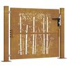 vidaXL Garden Gate 100x75 cm Corten Steel Bamboo Design
