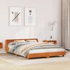 vidaXL Bed Frame without Mattress Wax Brown 135x190 cm Double Solid Wood Pine
