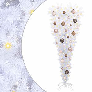 vidaXL Artificial Christmas Tree with Stand White 120 cm PVC and Steel