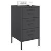 vidaXL Bedside Cabinet Black 36x39x68 cm Steel