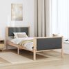 vidaXL Bed Frame with Headboard Dark Grey 90 x 200 cm Fabric