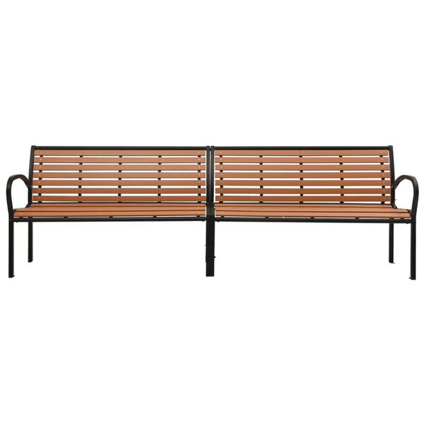 vidaXL Twin Garden Bench 251 cm Steel and WPC