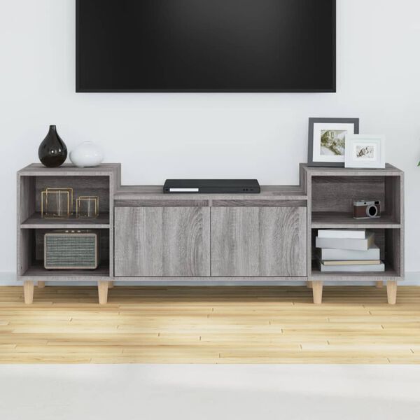 vidaXL TV Cabinet Grey Sonoma 160x35x55 cm Engineered Wood