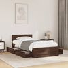 vidaXL Bed Frame with Headboard without Mattress Brown Oak 90x200 cm