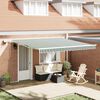 vidaXL Retractable Awning Manual Green and White 400 x 300 cm