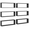 vidaXL Wall Cube Shelves 6 pcs Grey 80x15x26,5 cm Engineered Wood
