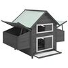 vidaXL Chicken Coop Grey and White 150x96x110 cm Solid Firwood