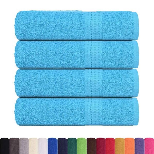 vidaXL Hand Towels "FROGN" 4 pcs Turquoise 50x100 cm 360 gsm