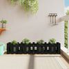 vidaXL Garden Raised Bed with Fence Design Black 150x30x30 cm Solid Wood Pine