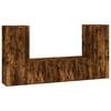 vidaXL 4 Piece TV Cabinet Set Smoked Oak Engineered Wood